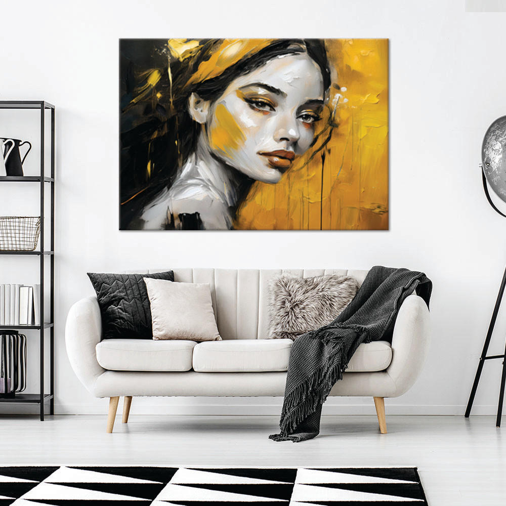 WANDBILD frau glamour gold - Goldfarben, Textil (60/40cm) - Feeby