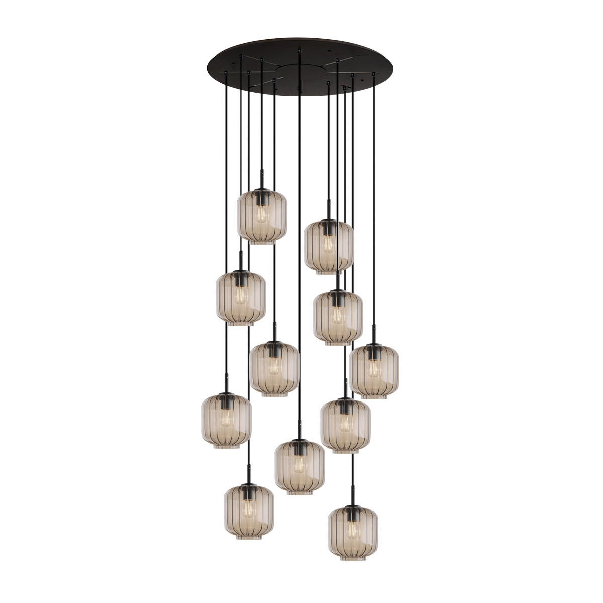 GALERIELEUCHTE Velo 12-flammig Klar Ø 20cm - Klar/Schwarz, Glas (20/20/20cm) - s.luce