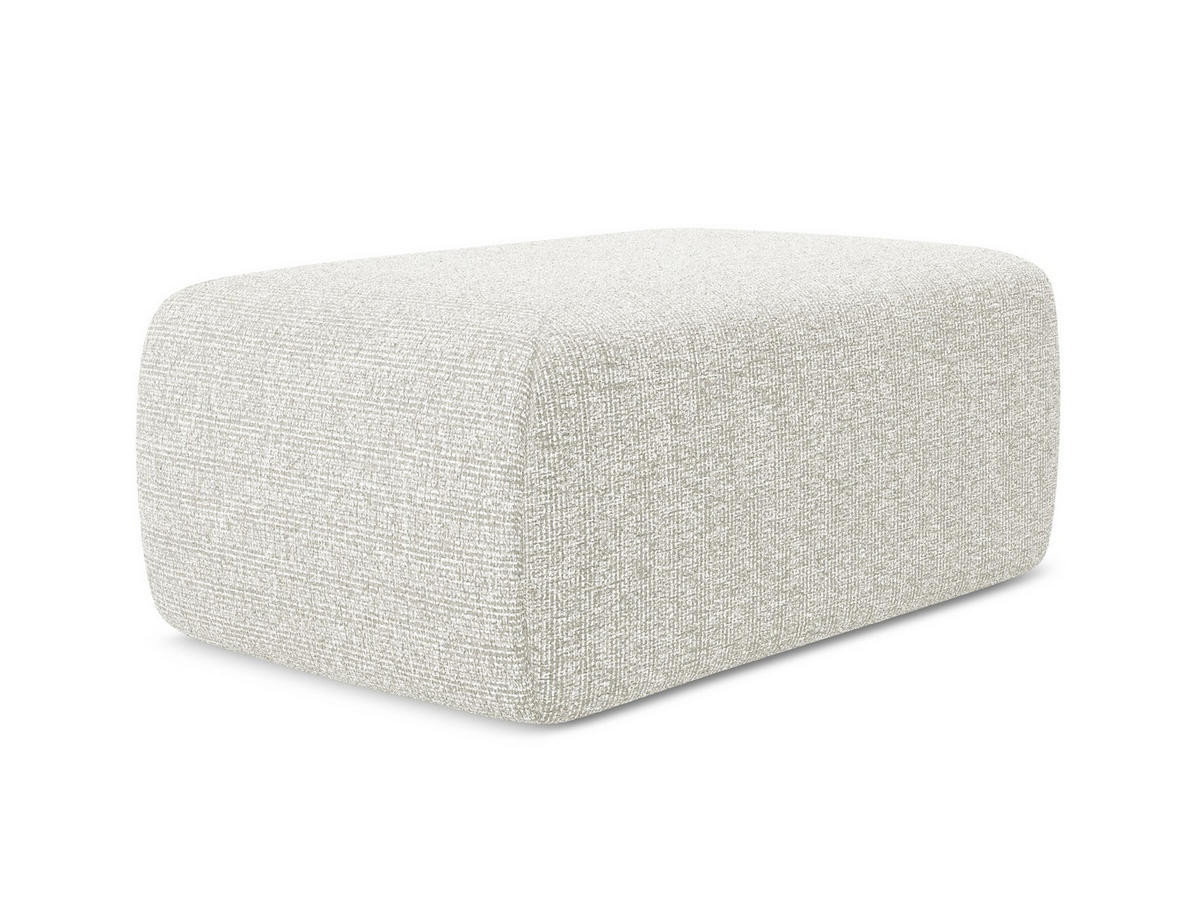 POUF Strukturstoff Stoff Beige - Beige/Creme, Kunststoff/Textil (102/40/62cm) - Makamii