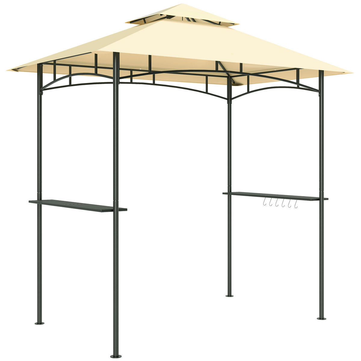 GRILLPAVILLON aus Metall und Polyester, Beige - Beige, Metall (150/258/240cm) - Outsunny