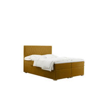 BOXBETT Mit Bettkasten Matratze Topper RIMINI Stoff Riviera Gelb 140x200 cm H2-Pocket - Gelb, Holz/Textil (140/200cm) - Kaiser Möbel