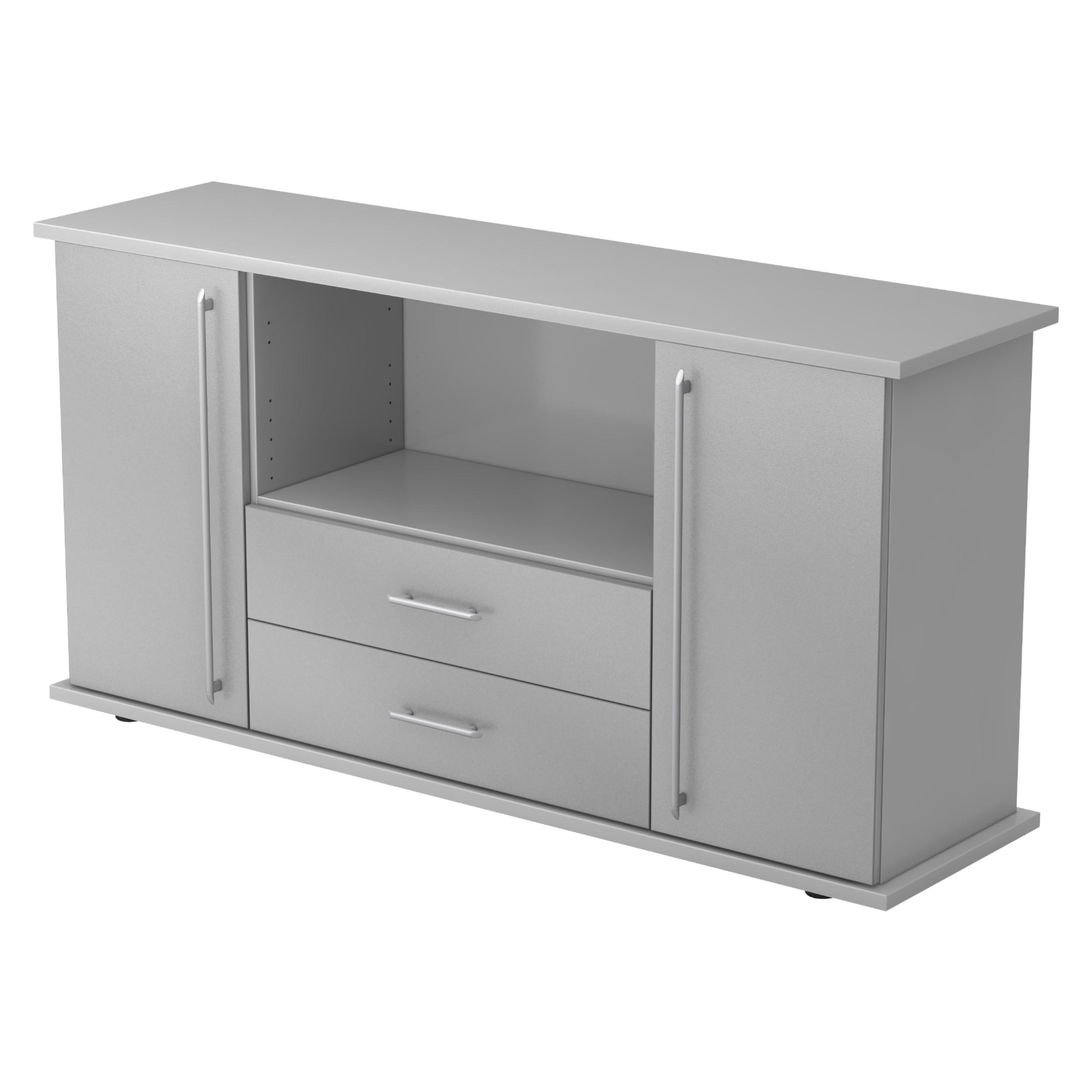 bümö Sideboard Grau, Silber 166.1x84x44.8 cm