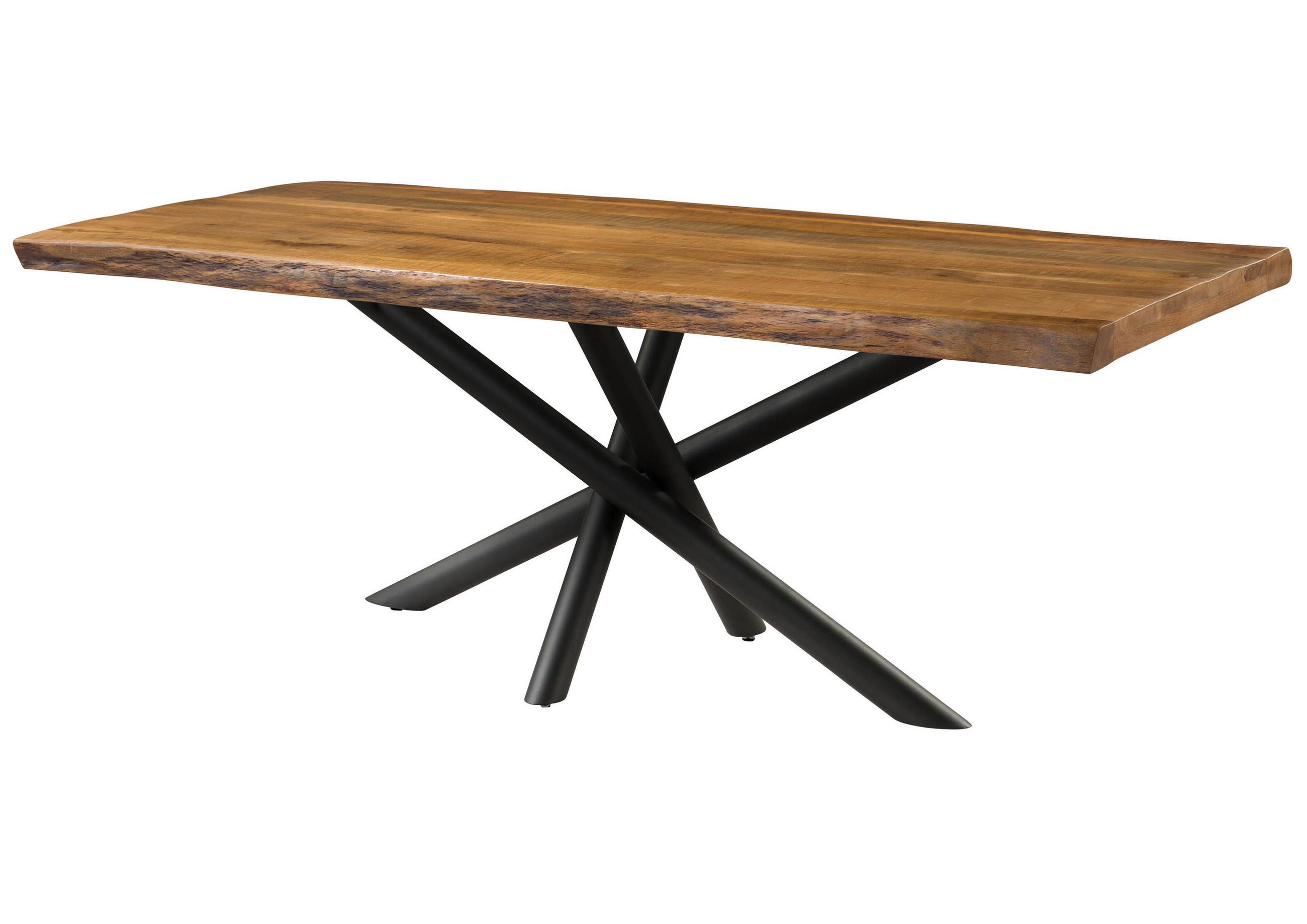 BAUMTISCH Mango 180x90x76 natur lackiert / Mikado-Beine anthrazit matt FREEFORM 5 - Braun, Holz (90/180/76cm) - Massivmoebel24