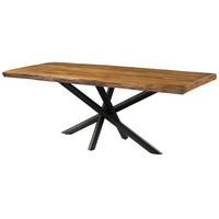 BAUMTISCH Mango 180x90x76 natur lackiert / Mikado-Beine anthrazit matt FREEFORM 5 - Braun, Holz (90/180/76cm) - Massivmoebel24