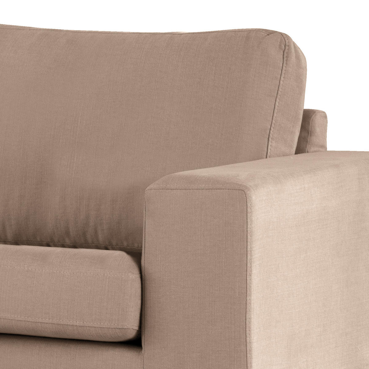 SESSEL - Taupe/Eichefarben, Eichenholz/Textil (122/81/88cm) - home24