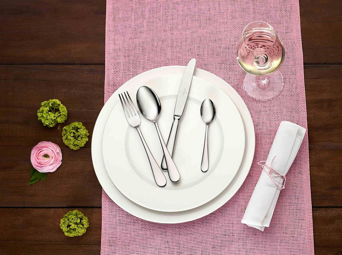 TAFELBESTECK Oscar silber 144er Set - Silberfarben, Metall - Villeroy & Boch