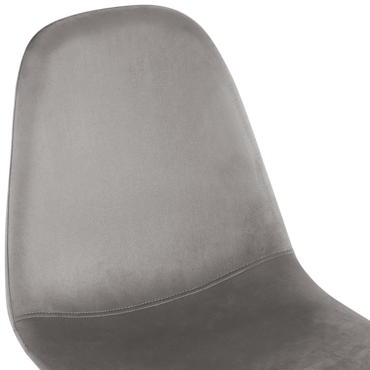 STUHL Samt Grau - Schwarz/Grau, Textil/Metall (44/88/51cm) - CLP