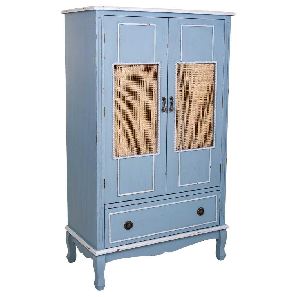 SCHRÄNKE aus Holz 80x42x138 cm - Blau, Holz (80/138/42cm) - Wanderlust