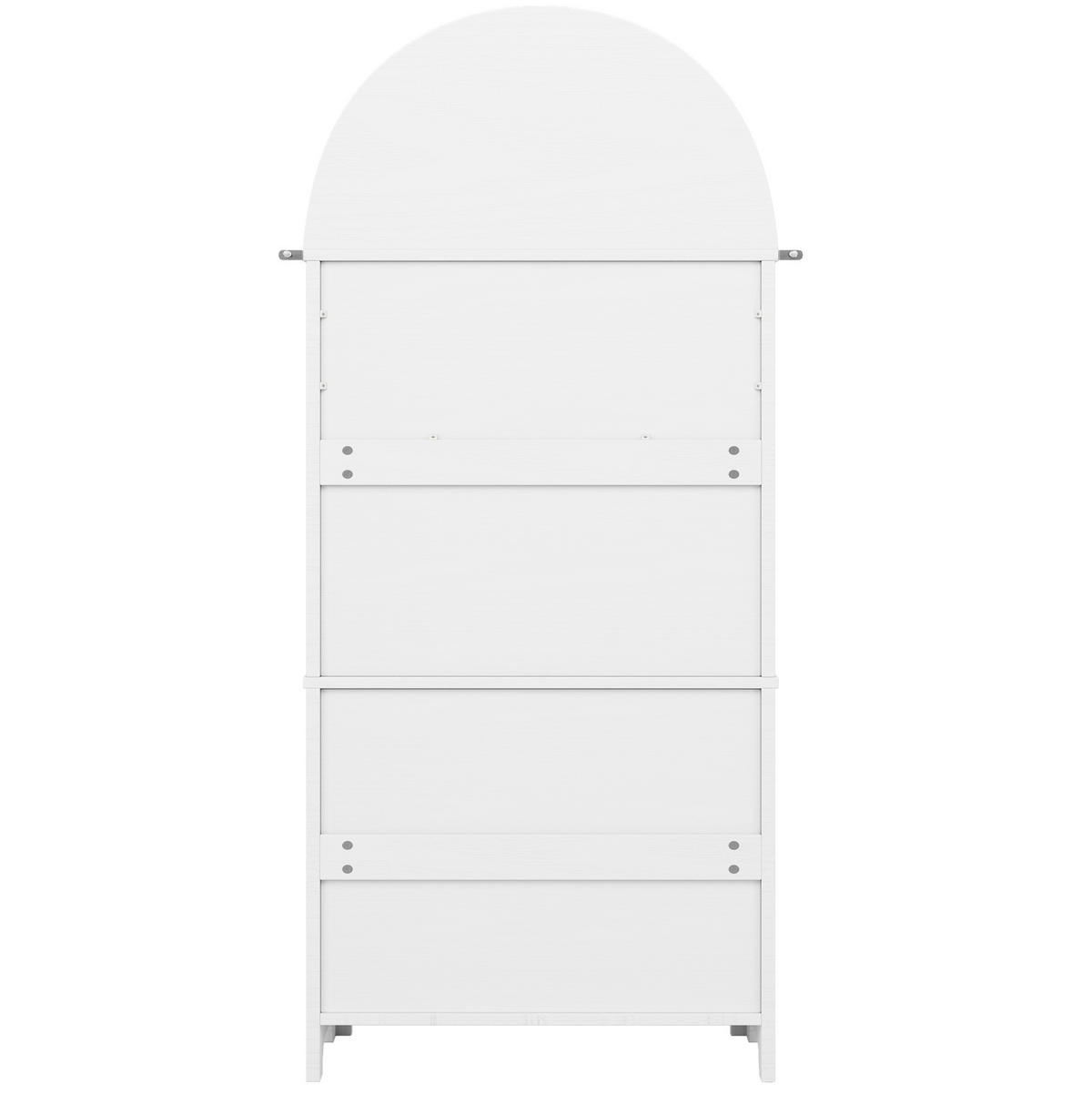 ANRICHTE Hochschrank 70/35/180 cm aus MDF mit 3 Schubladen und offenem Ausstellungsfach Weiß - Weiß, Holzwerkstoff (70/180/35cm) - Modenvie