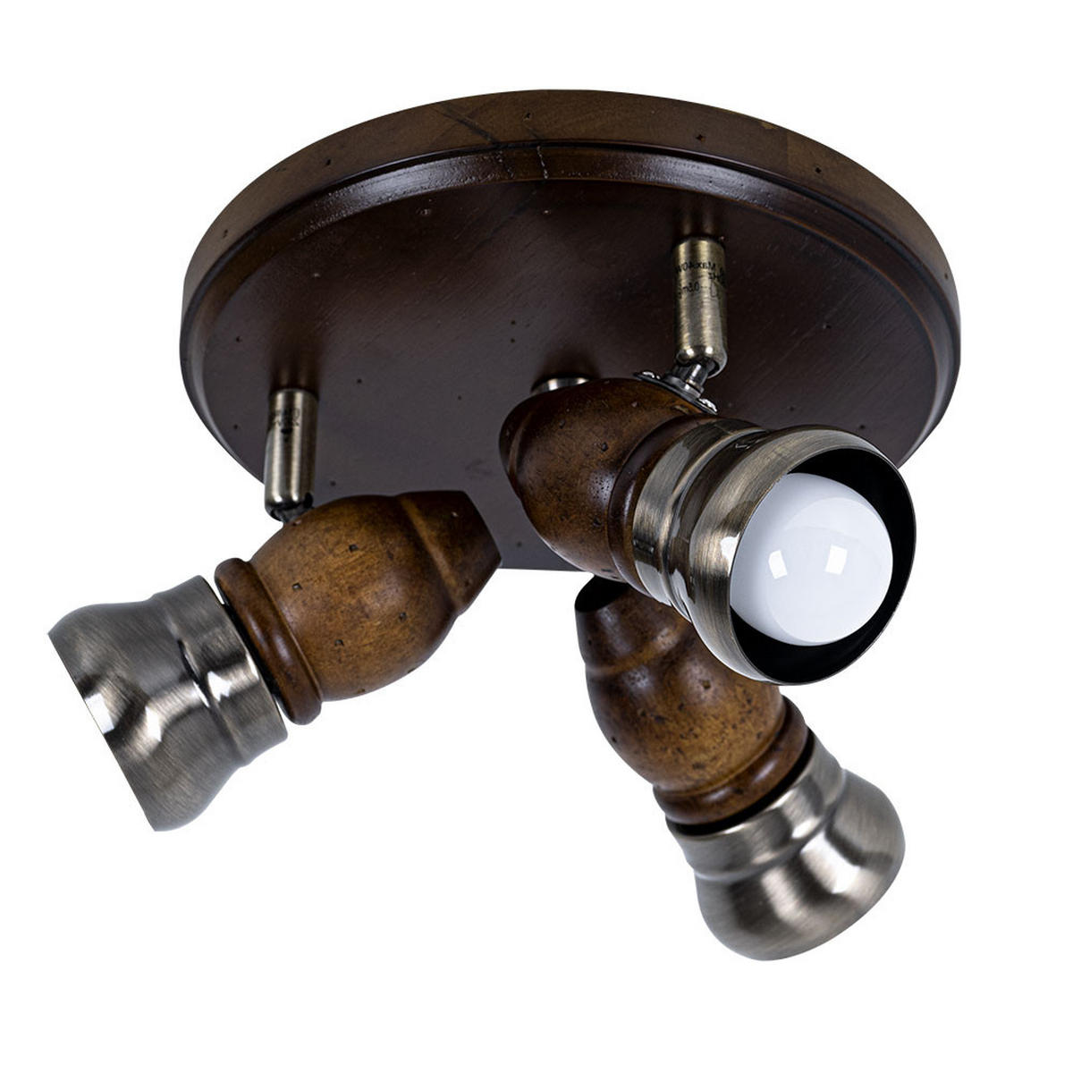 DECKENLEUCHTE Holz Braun 2er Set - Braun, Holz (24/24/13cm) - Globo Lighting