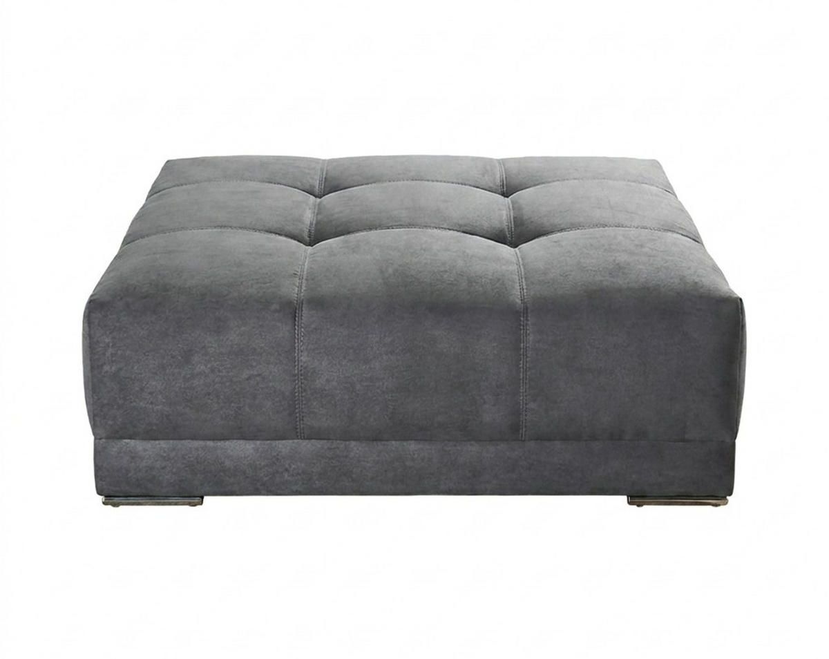 POLSTERHOCKER XXL Federkern B120/T120/H39 cm (passend zum BIG-SOFA) Mikrofaser Grau / 15139 - Chromfarben/Dunkelgrau, Textil/Metall (120/39/120cm) - luma-home