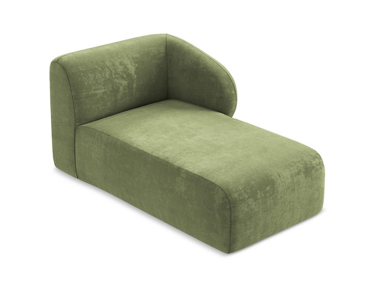 SOFAELEMENT Rechts Chenille Stoff Grün - Schwarz/Grün, Holzwerkstoff/Kunststoff (91/75/166cm) - Makamii