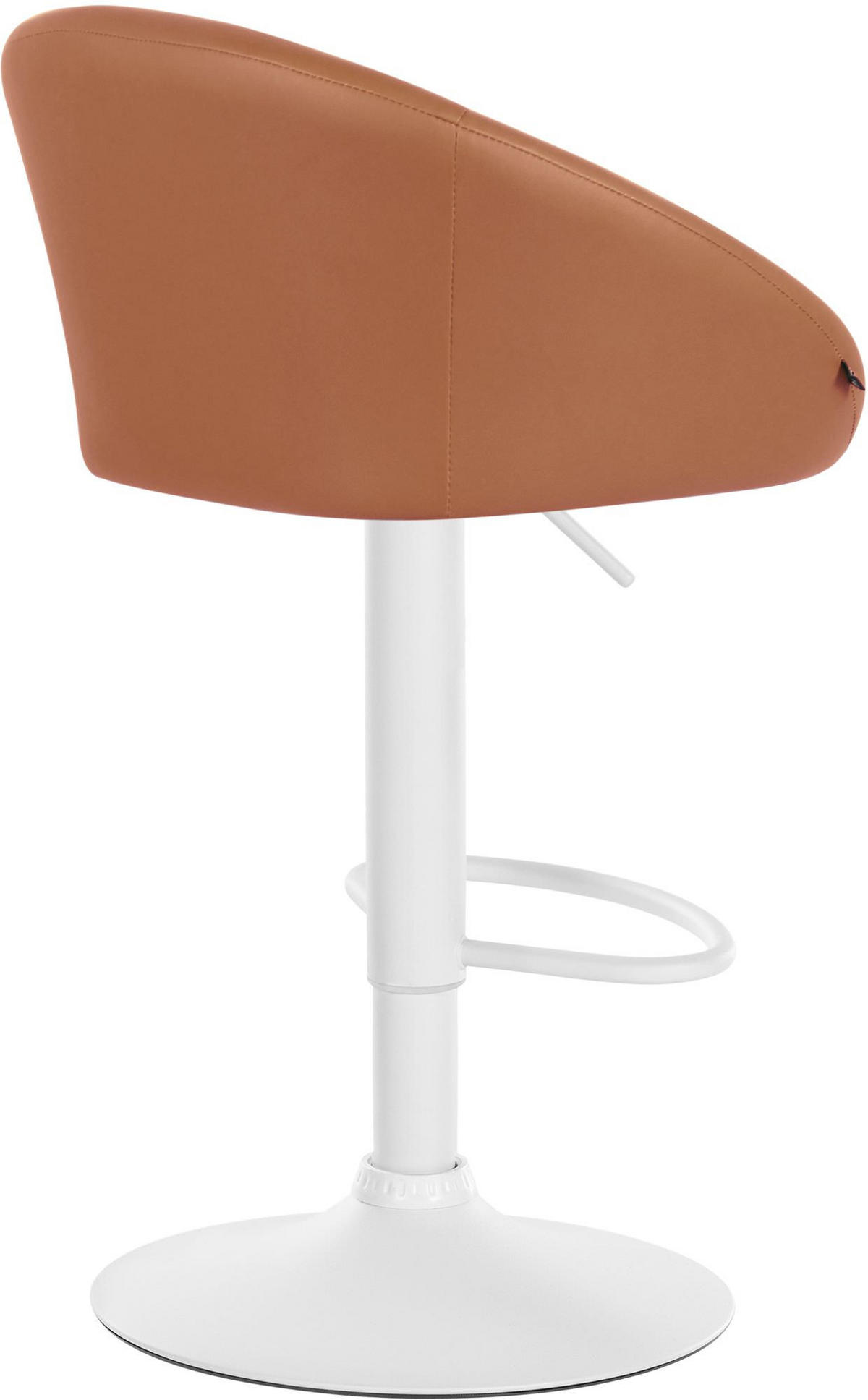 BARHOCKER OSLO Hellbraun Kunstleder Weiß - Hellbraun, Leder/Metall (55/86/51cm) - DELUKE