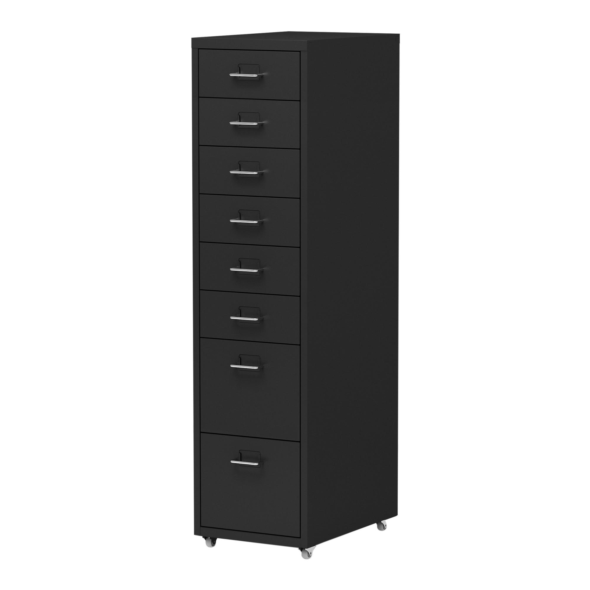 ROLLCONTAINER Kökar - Schwarz, Metall (28/109/41cm) - [en.casa]