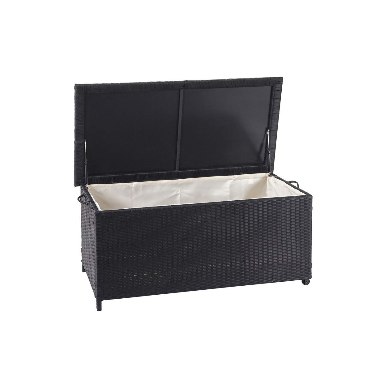 KISSENBOX aus Poly-Rattan HxBxT 51x100x50cm Premium schwarz 170L - Schwarz, Kunststoff (100/51/50cm) - PROREGAL