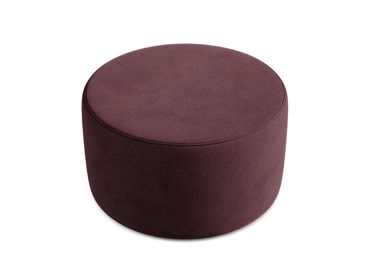 POUF Samt Stoff Rot - Bordeaux/Beige, Kunststoff/Textil (81/46/81cm) - Makamii