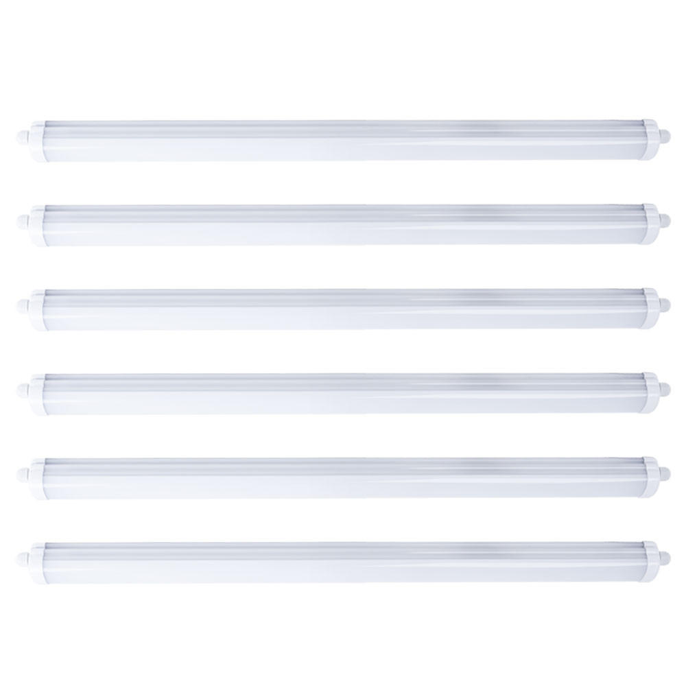LED DECKENLEUCHTE Weiß Kunststoff 6er Set - Weiß, Kunststoff (120/6.5/5.8cm)