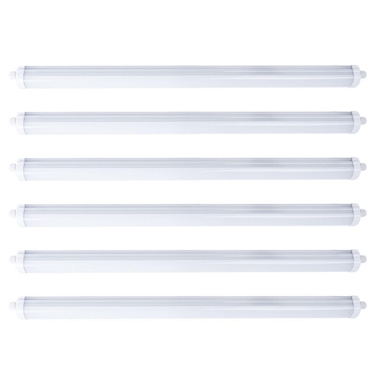 LED DECKENLEUCHTE Weiß Kunststoff 6er Set - Weiß, Kunststoff (120/6.5/5.8cm)