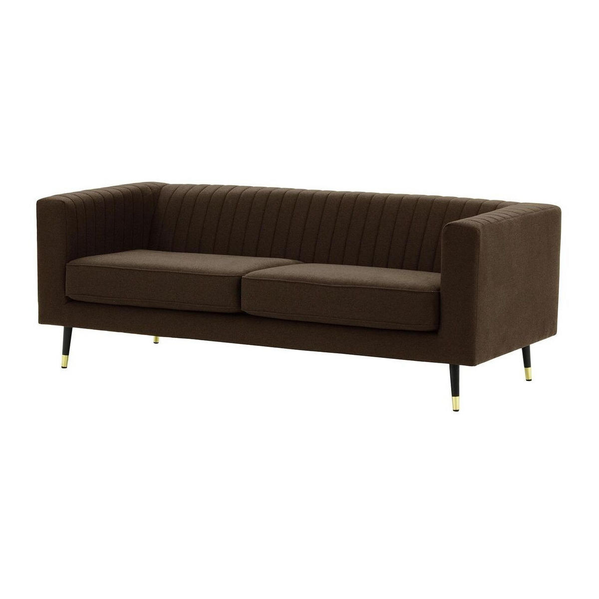 DREISITZER SOFA Slender-Baku 12 - Mokka, Holz/Textil (201/71/83cm) - SLF24
