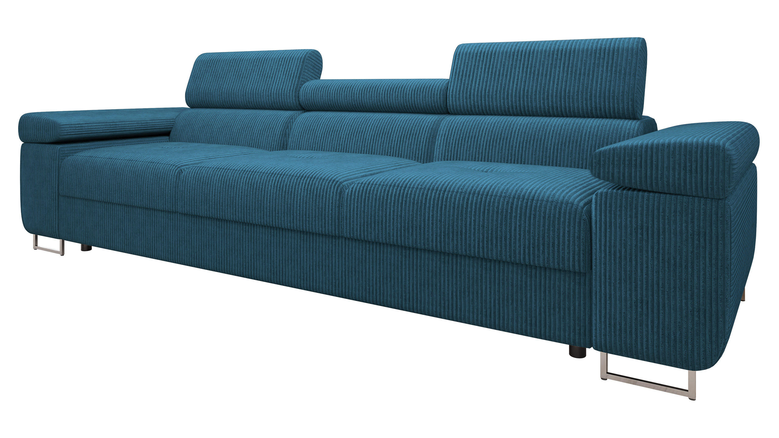 SOFA Torezio 3 Cord - Blau, Holz/Textil (263/90/102cm) - MIRJAN24