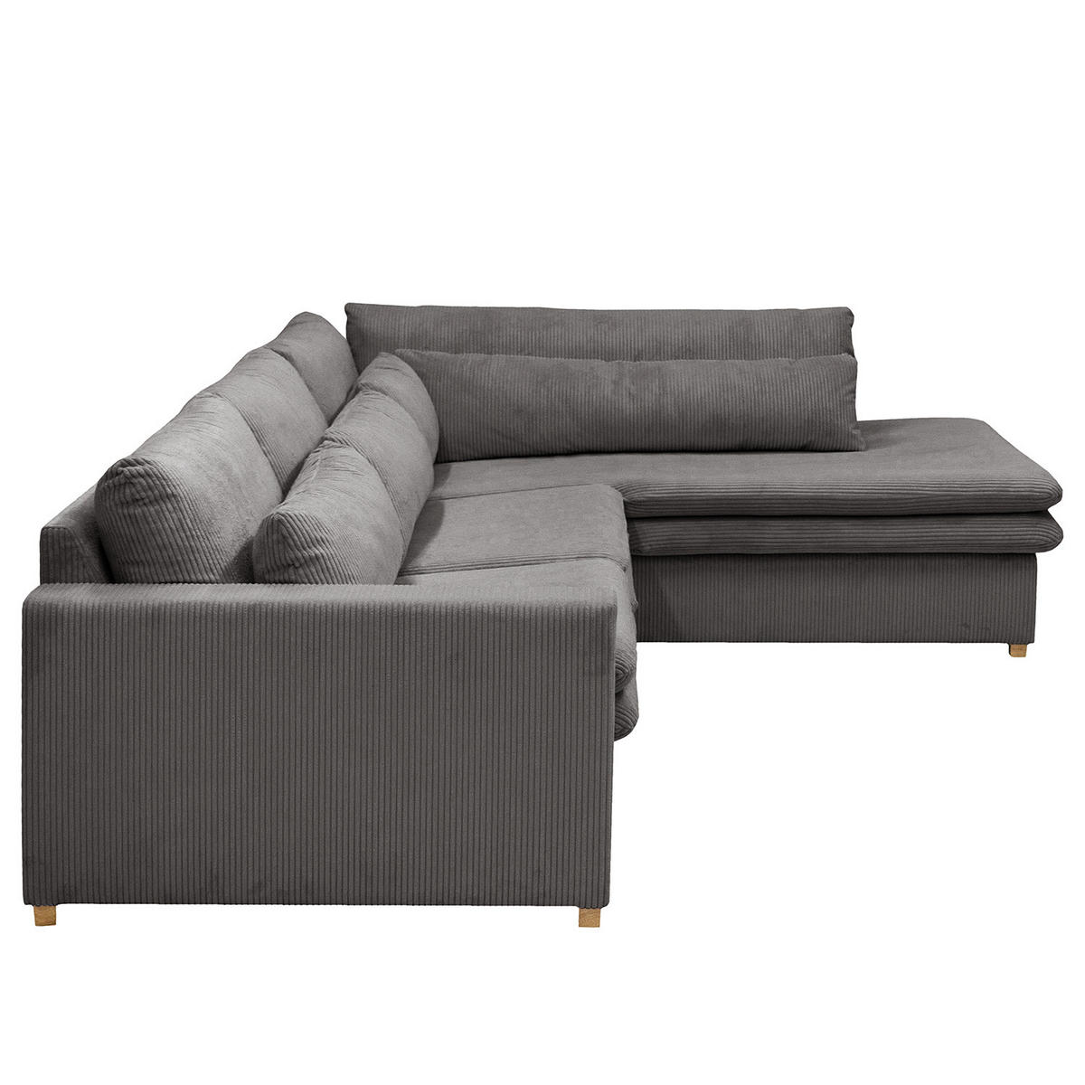 ECKSOFA mit Ottomane - Grau, Textil (299/216cm) - home24