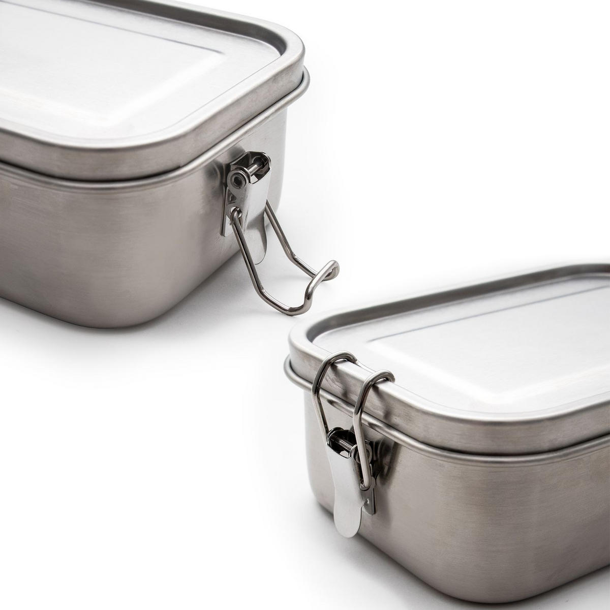 LUNCHBOX BROTDOSE Edelstahl 17/12/6 cm - Silberfarben, Metall (12/6/17cm) - Intirilife