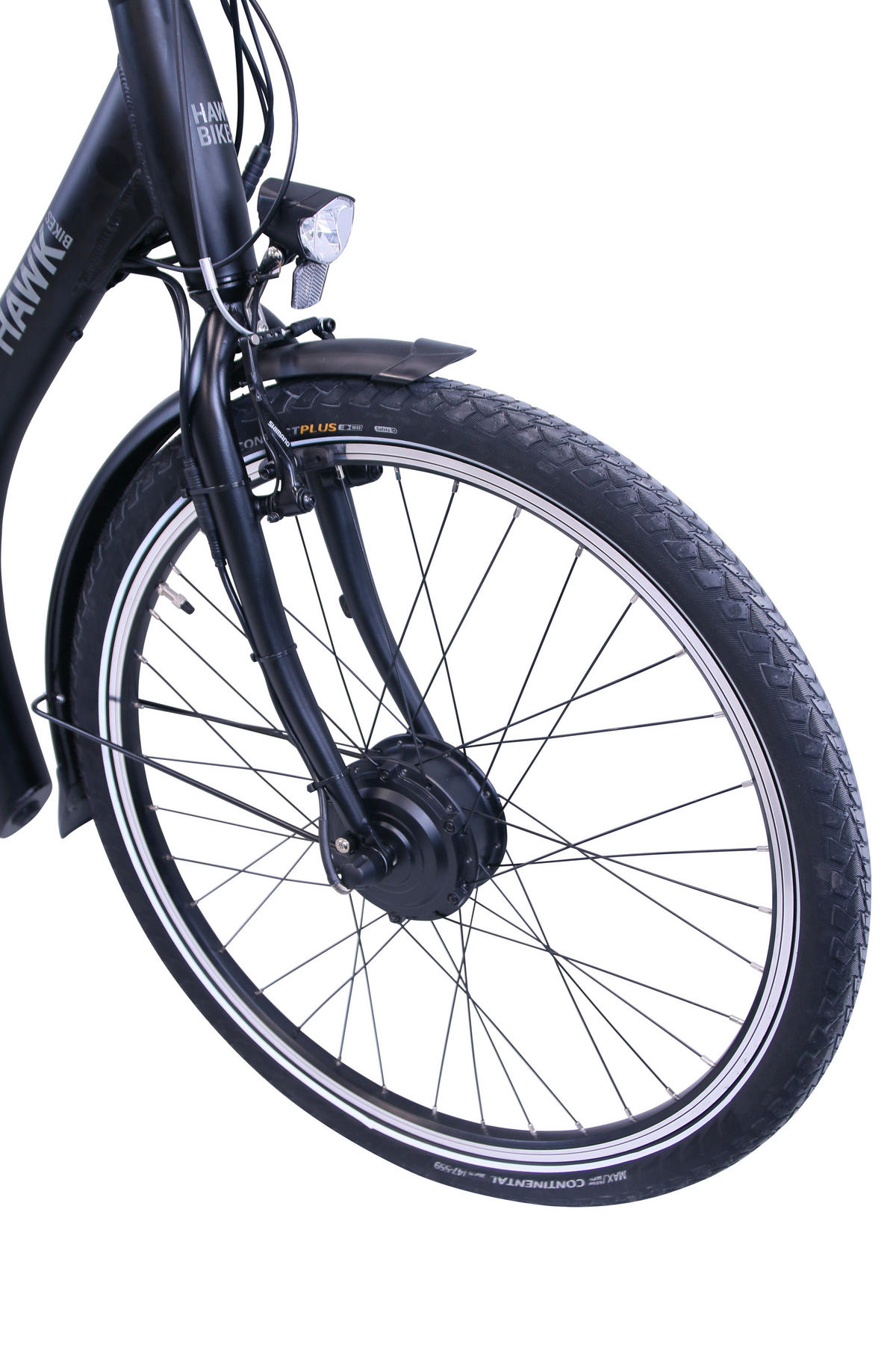 E-CITY Comfort E-Bike Schwarz 7 Gang 26 Zoll Gr:44cm - Schwarz, Metall (44cm) - Hawk Bikes