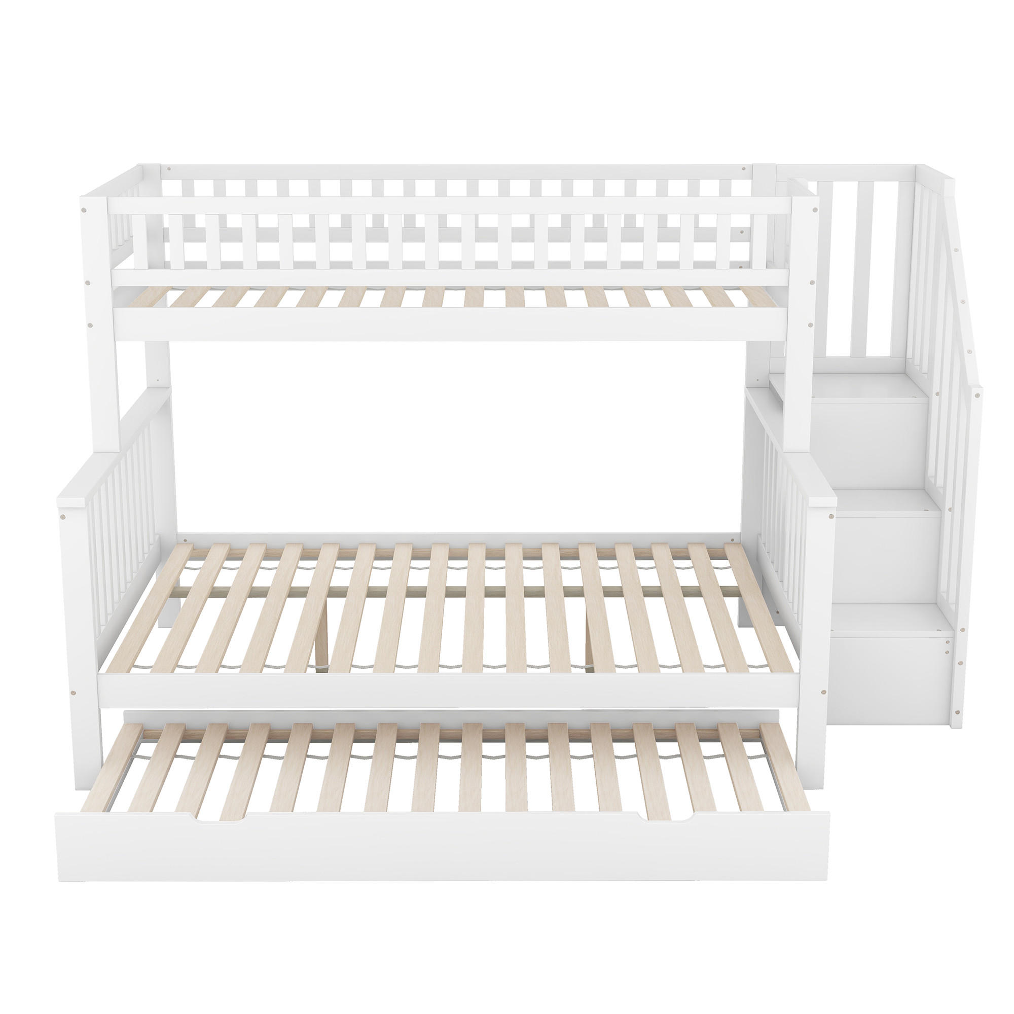 ETAGENBETT Kiefer 90/200 cm + 140/200 cm Weiß - Weiß, Holz - Raumix