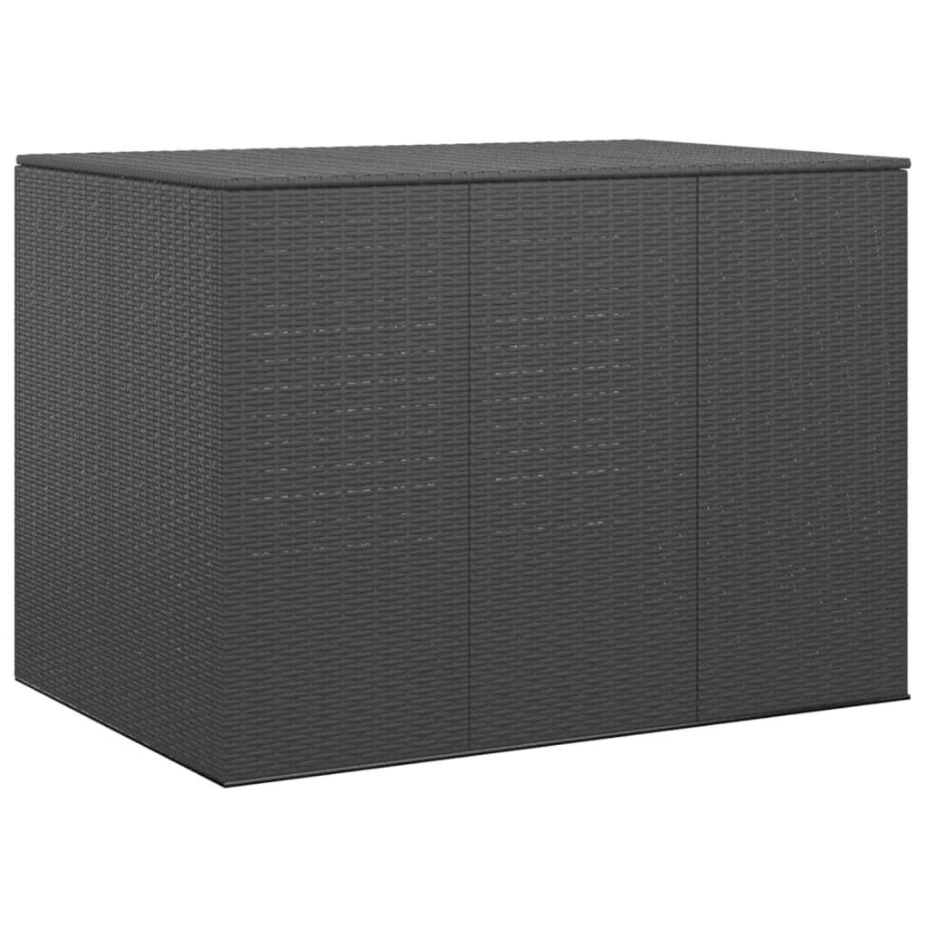 GARTEN-KISSENBOX PE Rattan 145x100x103 cm Schwarz - Schwarz, Kunststoff (145/103/100cm) - furnicato