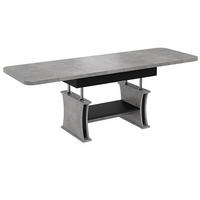 COUCHTISCH rechteckig Beton - Schwarz ausziehbar höhenverstellbar - Hellgrau/Schwarz, Holzwerkstoff (70/120/60cm) - designimpex
