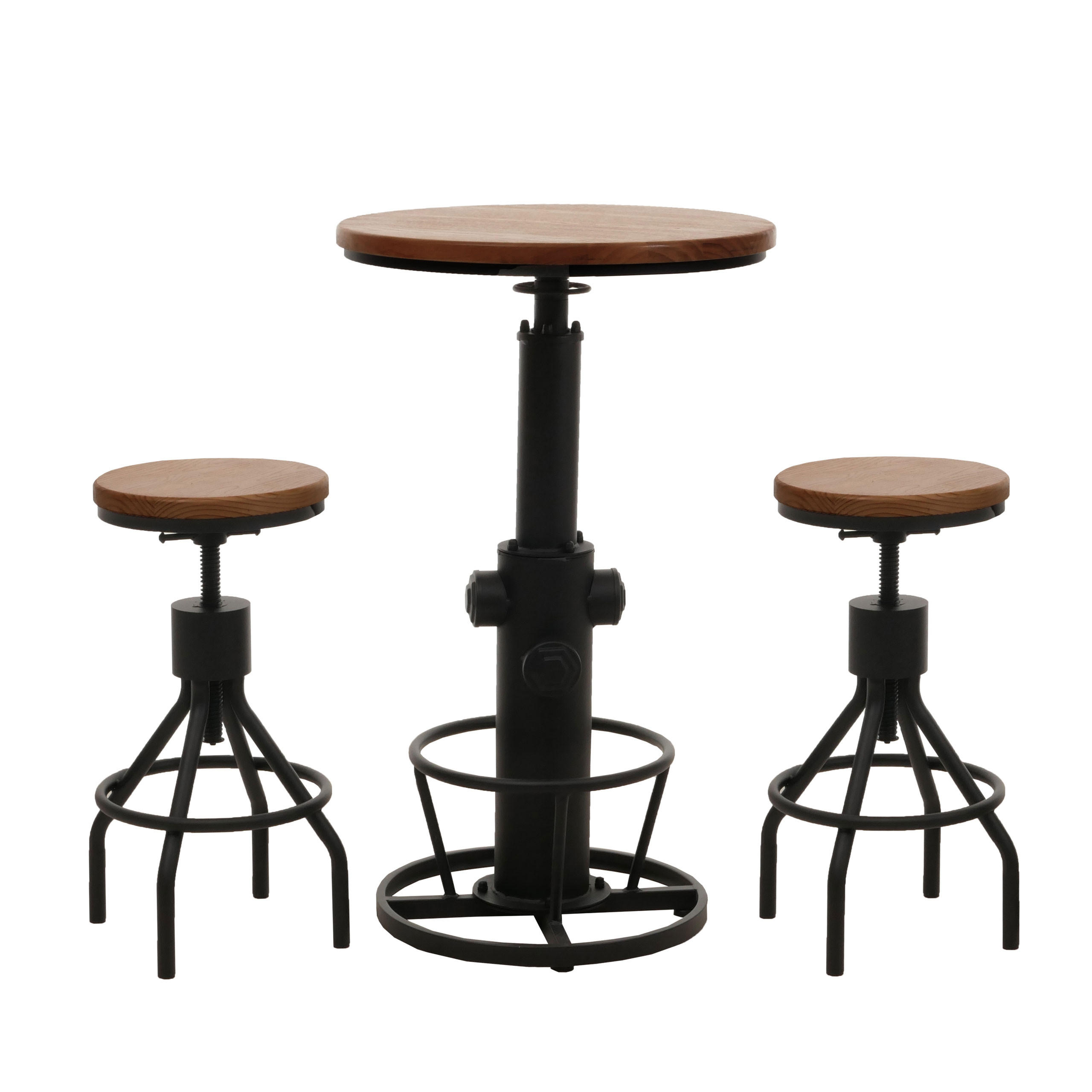 SET BARTISCH + BARHOCKER Braun 3er-Set - Braun, Holz (61/123/61cm) - MCW