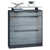 SCHUHSCHRANK Fiesta Fronten in Avola Anthrazit, Griffmulden in Grau Hochglanz - Anthrazit, Holzwerkstoff (89/104/23cm) - Vladon