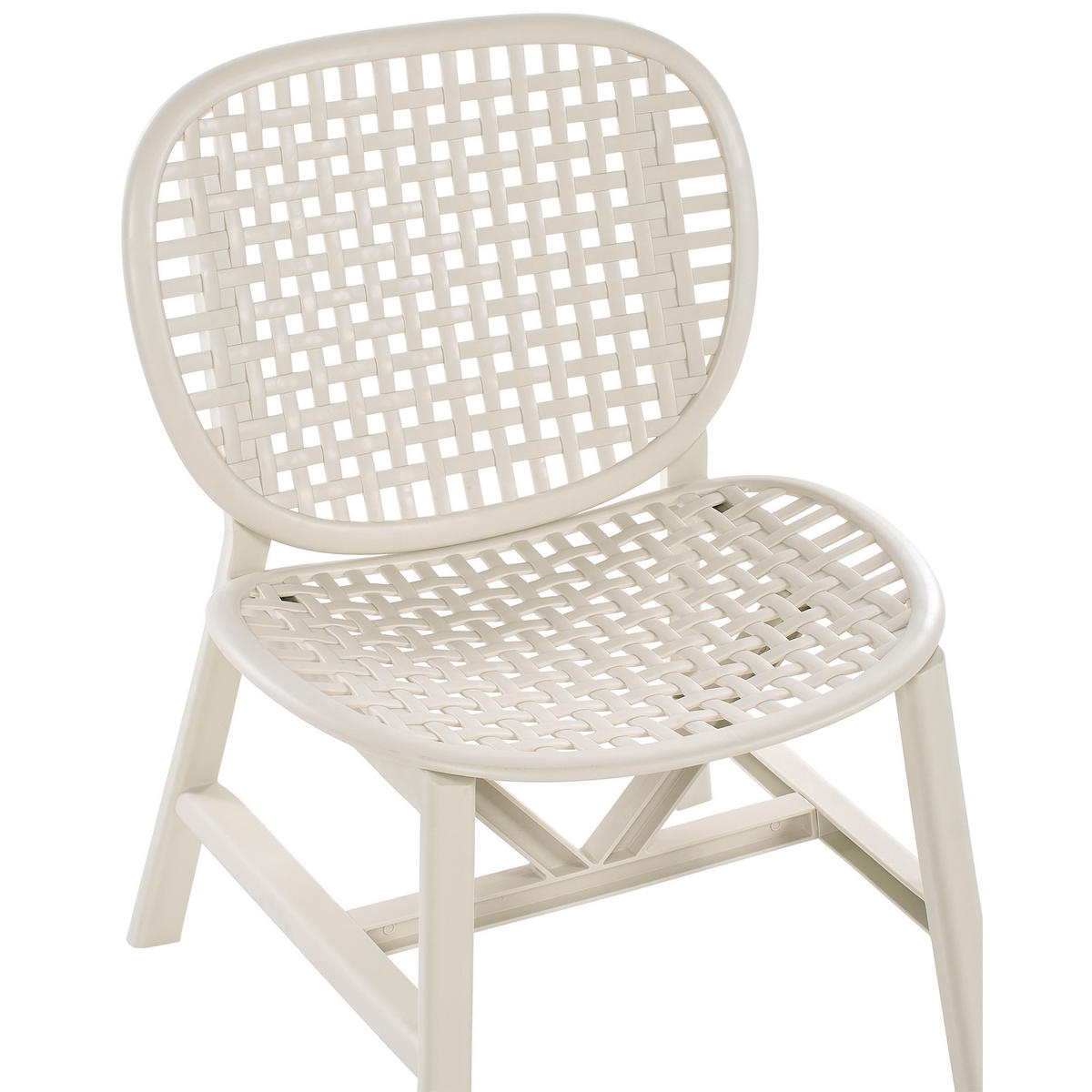 BISTRO-SET Cremeweiß Sicelle - Weiß, Kunststoff - Beliani