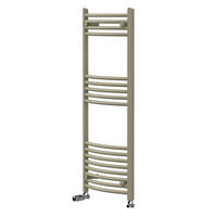 HANDTUCHHEIZKÖRPER 500 x 1200 mm Beige mit Thermostatventil Badheizkörper gebogen mit Seitenanschluss - Beige, Metall (50/120/3cm) - LuxeBath