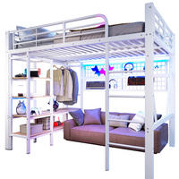 HOCHBETT aus Metall 140x200 cm in Weiß mit LED-Lichtleiste & Ablagefach - Weiß, Metall (140/200cm) - Modfu
