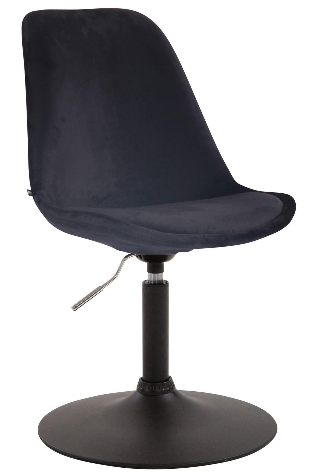 STUHL 4er Set Samt schwarz - Schwarz, Textil/Metall (48/76/57cm) - CLP