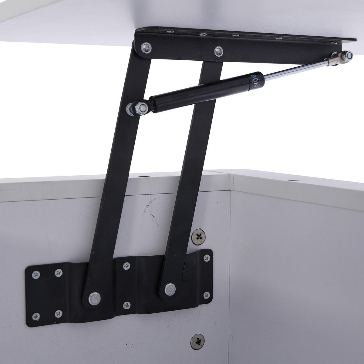 COUCHTISCH in Weiß mit LED-Beleuchtung und Schubladen für Wohnzimmer, B90/T55/H41 cm - Weiß, Holzwerkstoff (55/90/41cm) - STILVORA