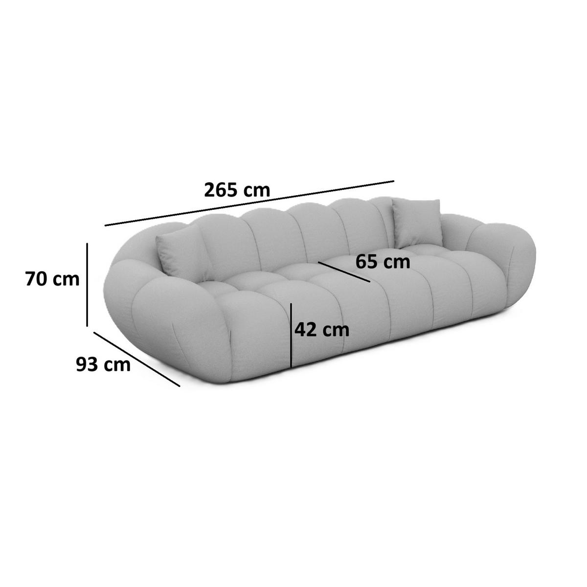 4-SITZER-SOFA Liva Beige Strukturstoff - Beige, Textil (265/70/93cm) - VAROYAL