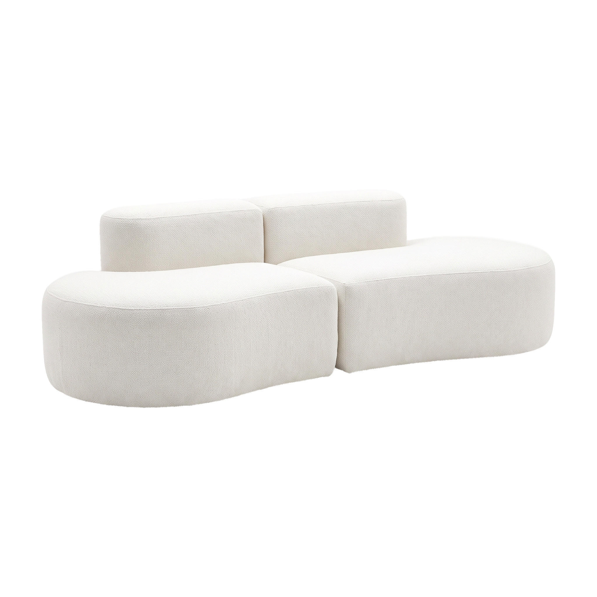 SOFA Lounge Weiß 2-Sitzer - Weiß, Textil (240/75/102cm) - COCO Living