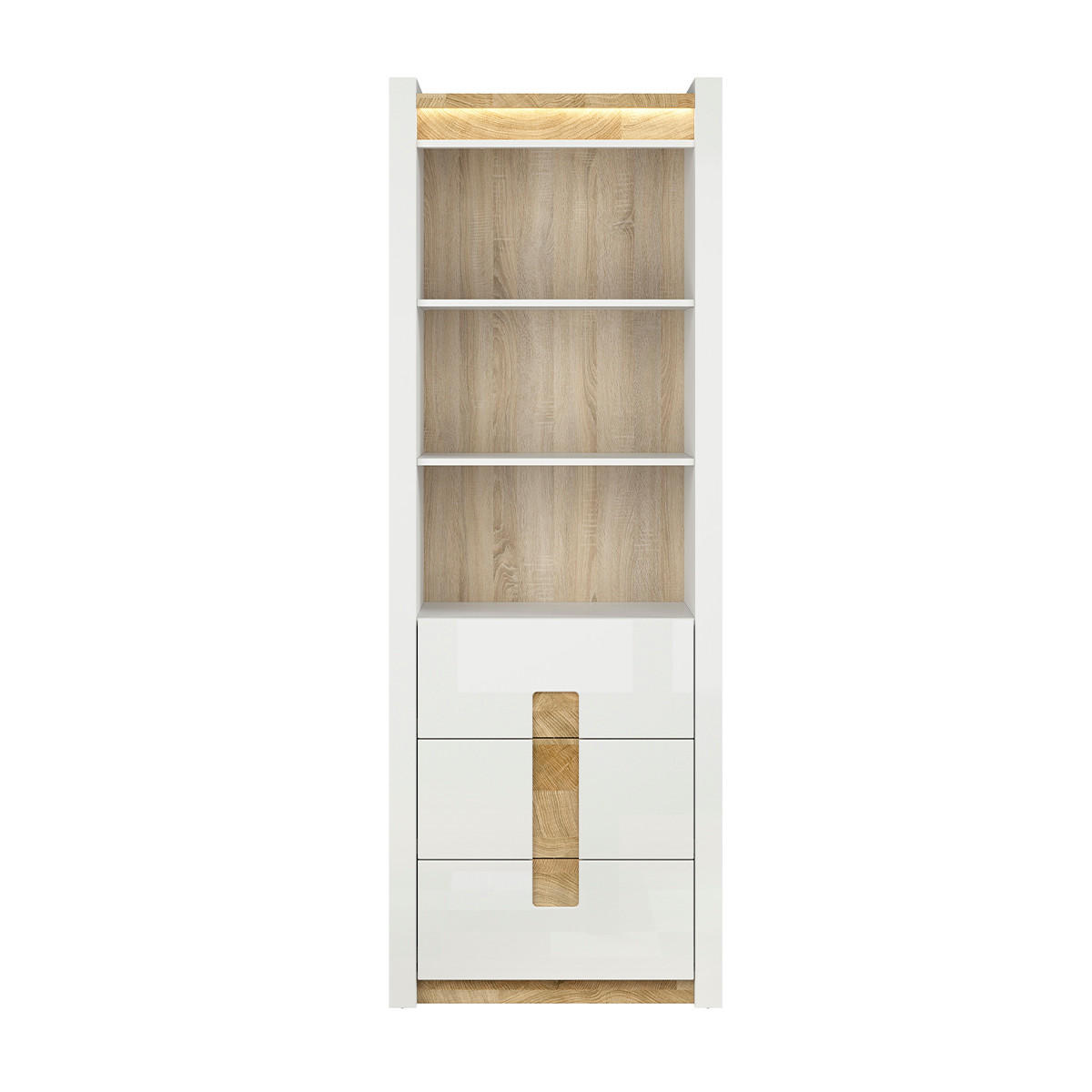 BÜCHERREGAL Helios Weiß und Holz - Weiß, Holzwerkstoff (72/202/42cm) - Petits-meubles