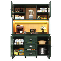 BUFFET 120/40/179 cm grün aus MDF mit LED-Beleuchtung - Grün, Holzwerkstoff (120/179/40cm) - OKWISH