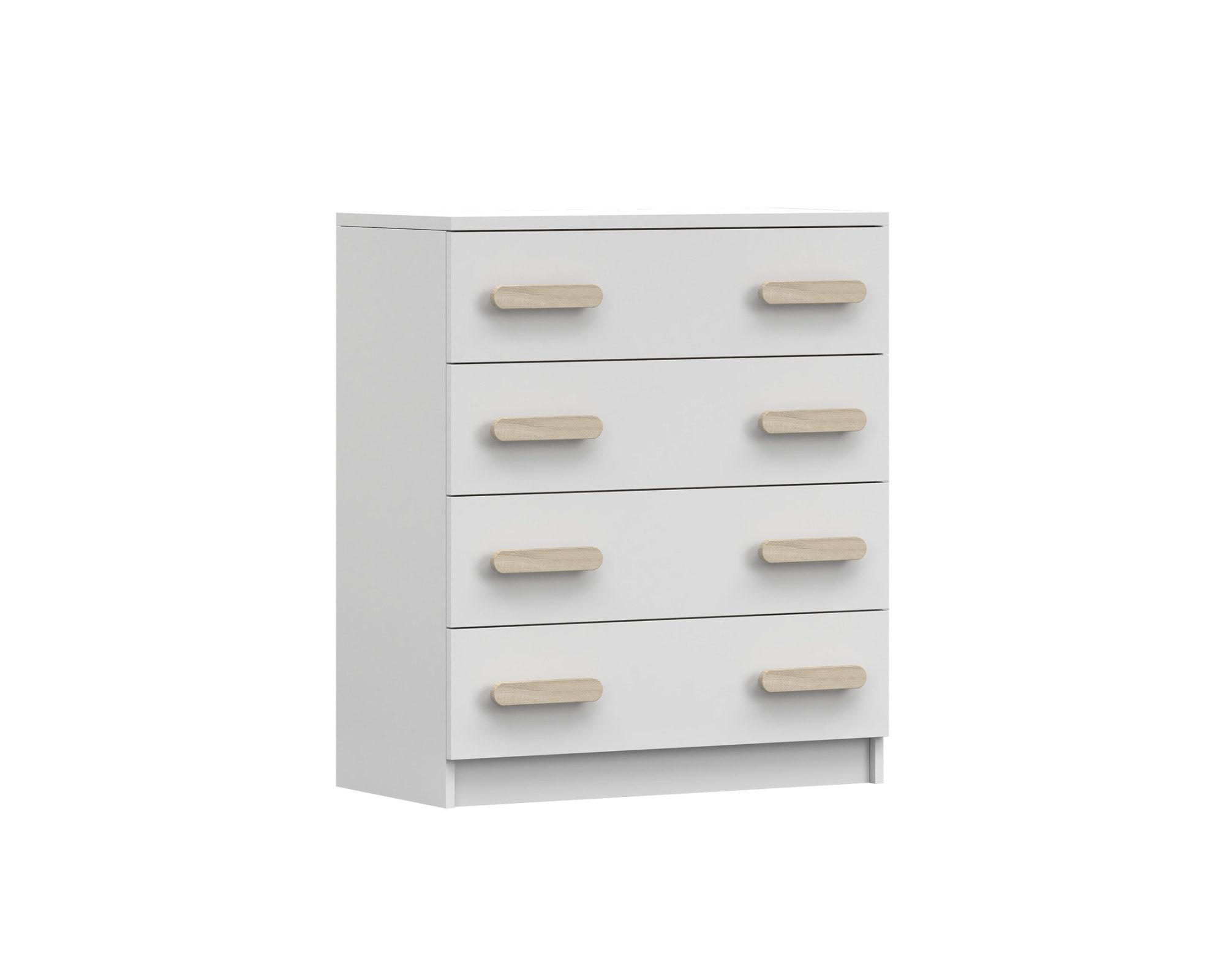 KINDERKOMMODE INGE 02 80/90/40 cm Weiß/Eiche Sonoma - Weiß/Sonoma Eiche, Holzwerkstoff (80/90/40cm) - Deine Möbel 24