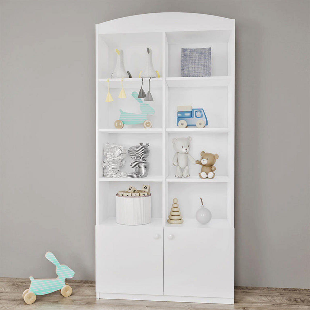 KNIHOVNA Babydream Bílá - bílá, kompozitní dřevo (90/187/34cm) - Petits-meubles