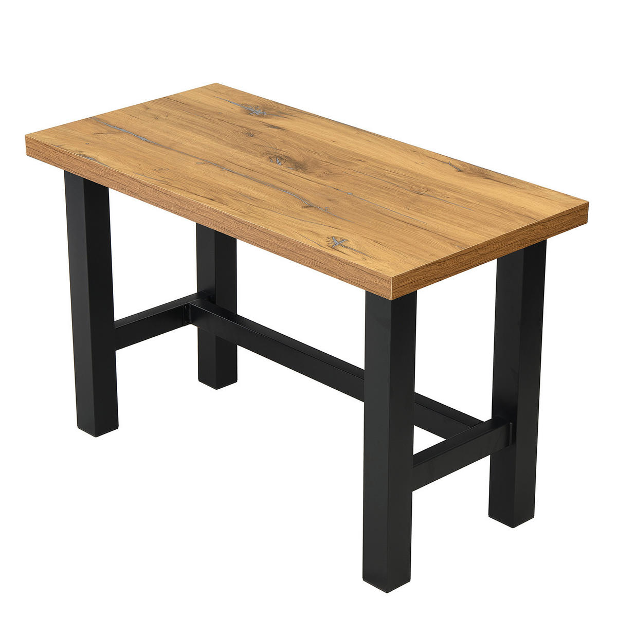 SCHREIBTISCH THOR 120/60/77 cm - Alteiche/Schwarz, Holzwerkstoff/Metall (60/120/77cm) - DUBI Möbel