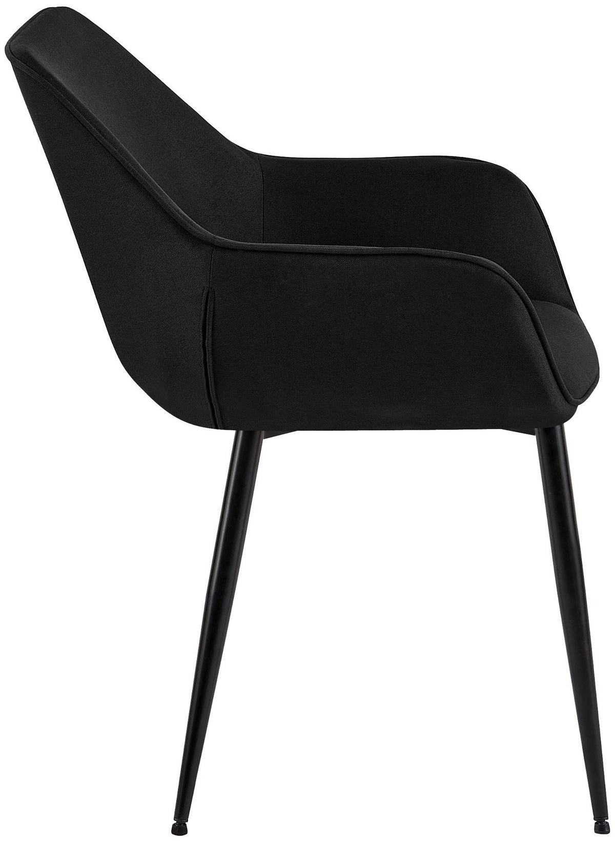ARMLEHNENSTUHL Stoff Schwarz - Schwarz, Textil/Metall (52/82/63cm) - CLP