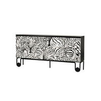 SIDEBOARD STILIG Schwarz, Weiß 183x40x90 cm - Schwarz/Weiß, Holzwerkstoff (183/90/40cm) - FURNLUX