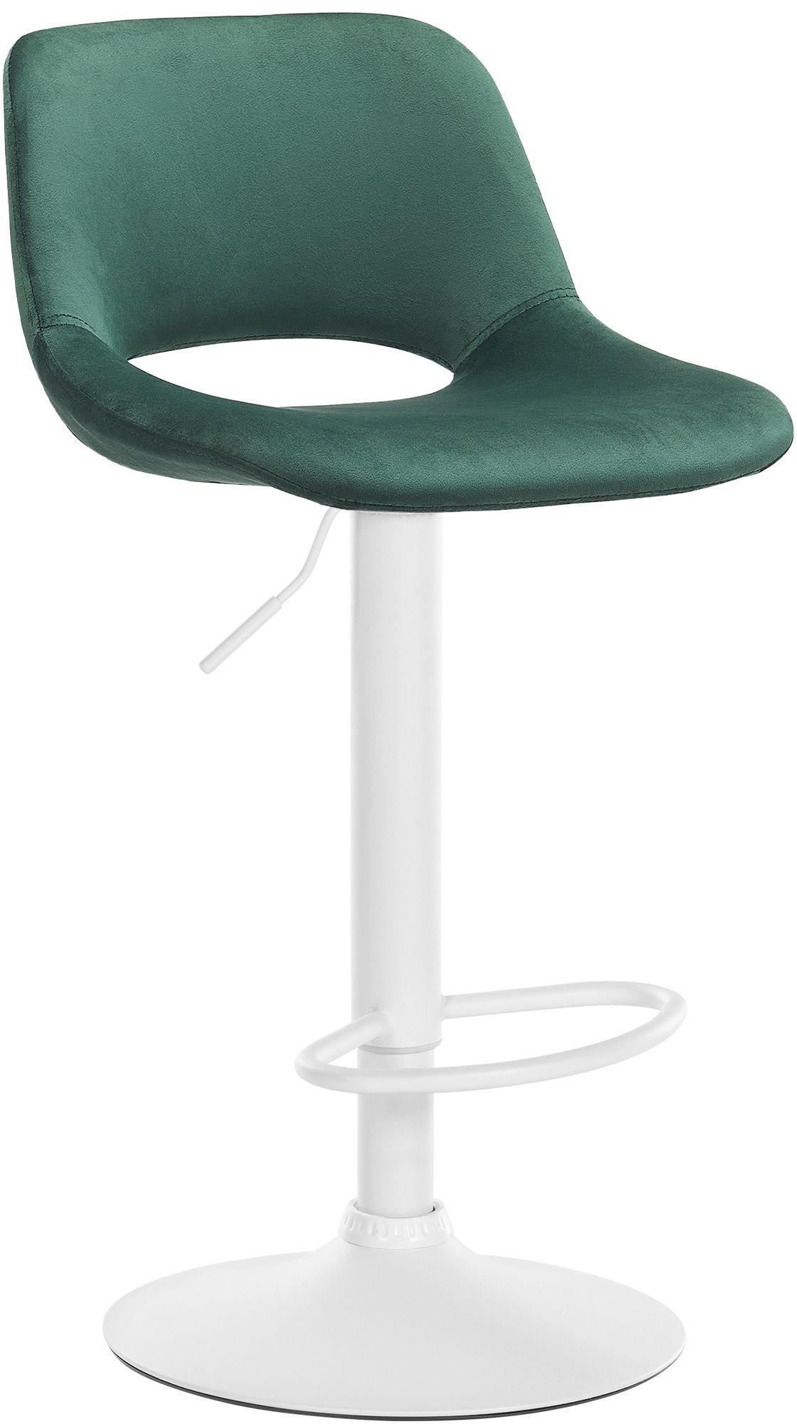 BARHOCKER JAKSON Grün Samt Weiß - Grün, Textil/Metall (42/86/46cm) - DELUKE