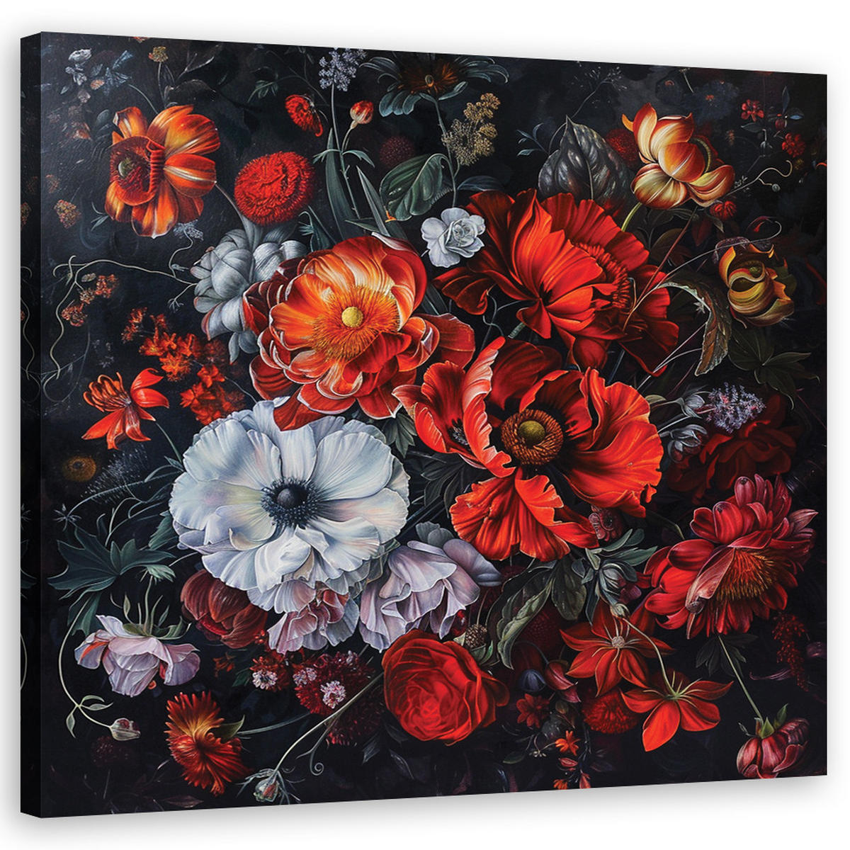 WANDBILD blumen blätter rosen - Multicolor, Textil (50/50cm) - Feeby