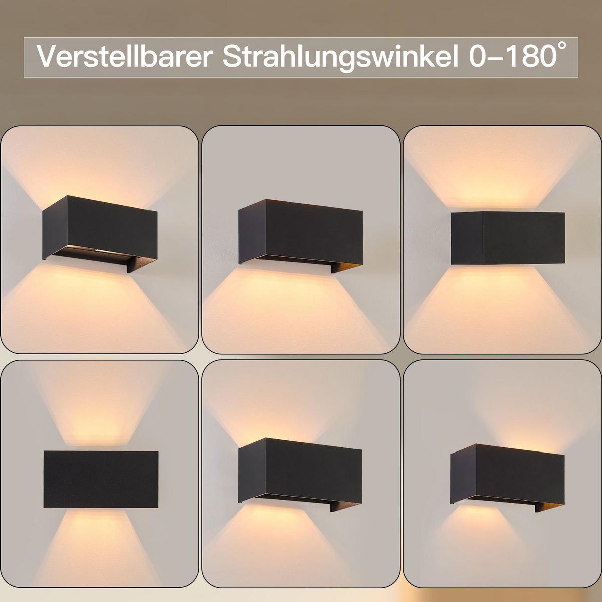 WANDLEUCHTE Inspiration 2er-Set - Schwarz, Metall (10/10/20cm) - Nettlife