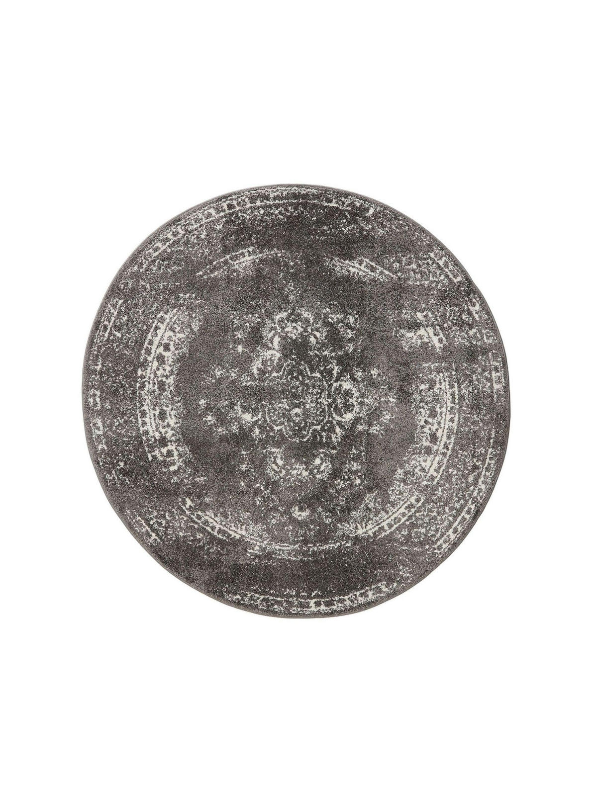 VINTAGE-TEPPICH Sia ø 160 cm rund - Grau, Kunststoff (160/160cm) - benuta